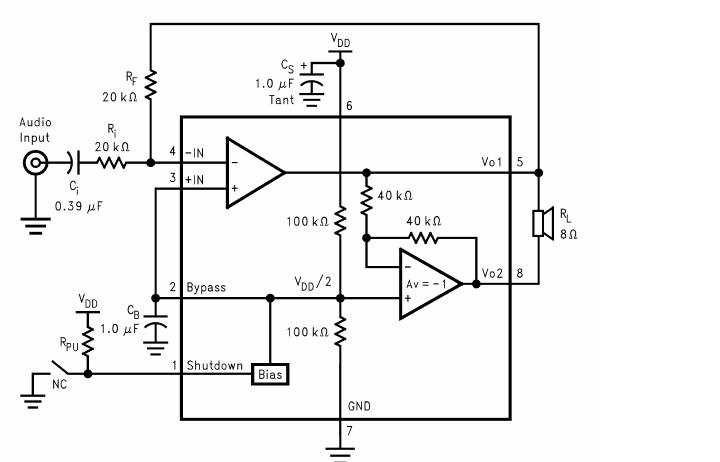 lm4871(3w单声道ab类功放ic)